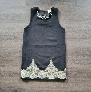 M.L. Kids Black Embellished Shift Girls Dress NWT Size 8